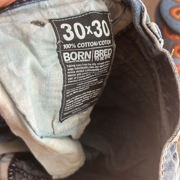 Y2K Express Men's Relaxed Jeans - Distressed Blue 30 x 30 - Picture 4 of 16